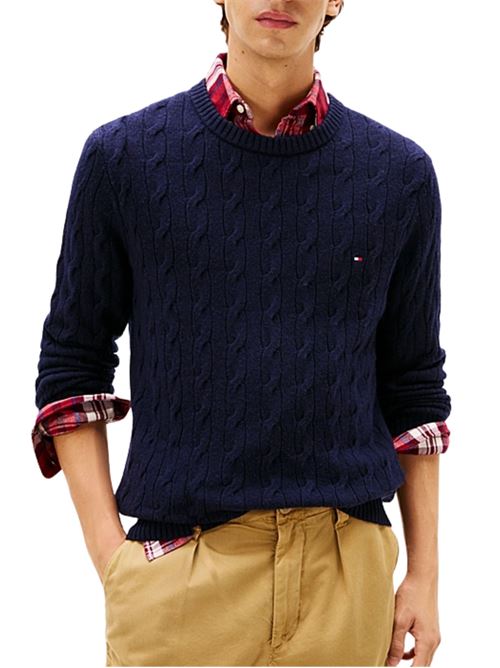 Maglia intrecciata in pura lana d'agnello Tommy Hilfiger | MW0MW40442DW5